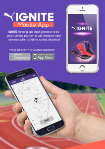 puma IGNITE running mobile application design mockup
