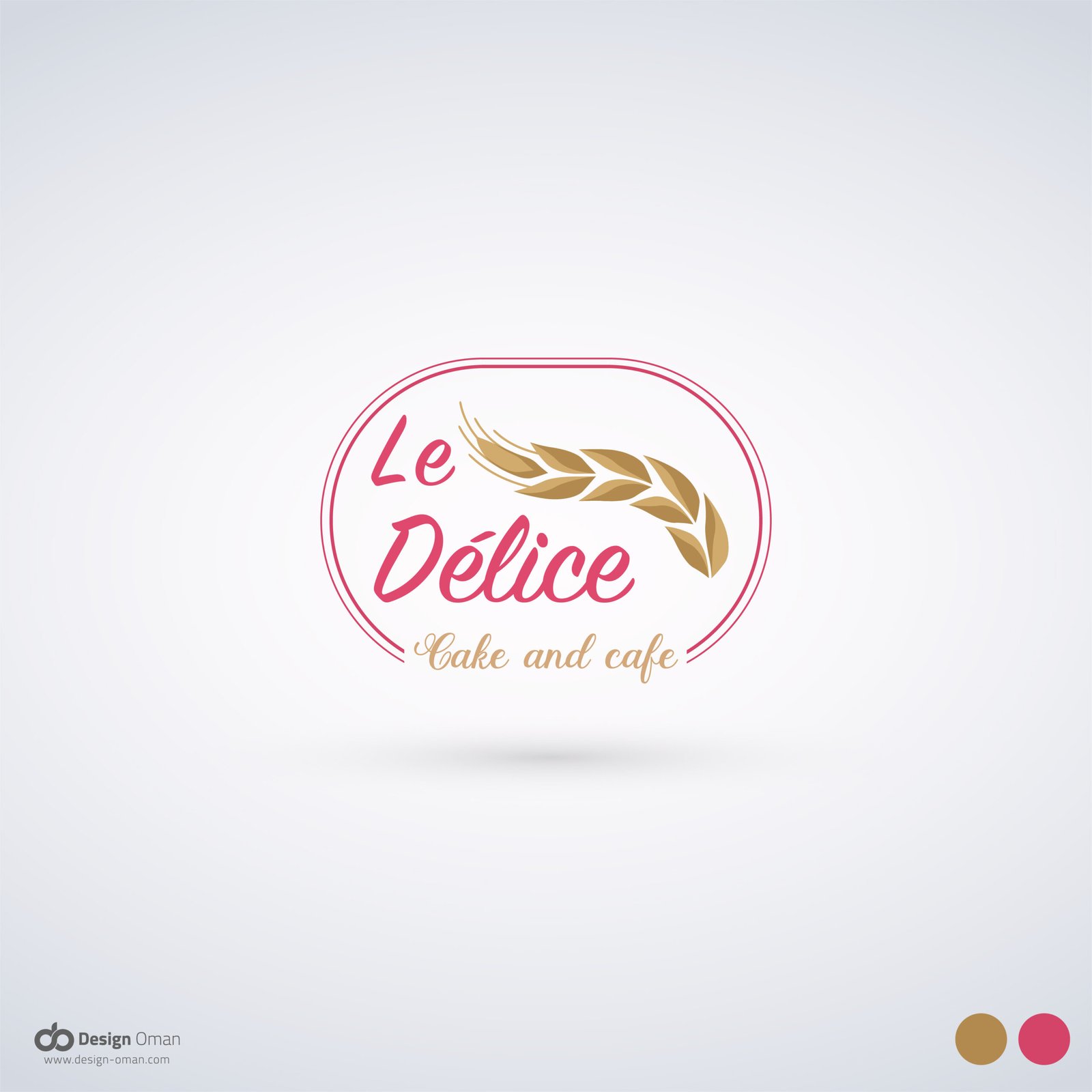 La Delicia cake and cafe branding design project showcasing logo and visual identity by freelance graphic designer in Oman